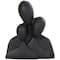 11" Black Polystone Abstract Nesting Family 3-Head Sculpture